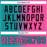 Custom Name & Number Teal Pink Black Gradient Sports Hoodie Pullover Sweatshirt Fashion Team Wear Personalized Stitched Teal
