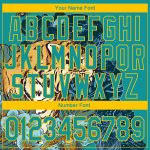 Custom Tiger and Flower Sports Pullover Hoodie with 3D Teal Yellow Design - Personalized Sweatshirt with Name and Number