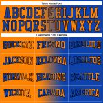 Custom Team Hoodie with Personalized Name and Number, Thunder Blue Bay Orange-Black Gradient Pullover Sweatshirt Personalized
