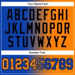 Custom Team Hoodie with Personalized Name and Number, Thunder Blue Bay Orange-Black Gradient Pullover Sweatshirt Personalized