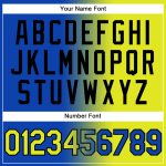 Custom Name Number Hoodie - Personalized Thunder Blue Neon Yellow Black Gradient Fashion Sports Pullover Sweatshirt Personalized