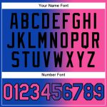 Custom Name Number Hoodie - Personalized Thunder Blue Pink Black Gradient Sports Pullover Sweatshirt Personalized Stitched