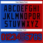 Custom Team Hoodie with Personalized Name & Number - Fashion Sports Pullover Sweatshirt in Thunder Blue Red-Black Gradient