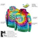Custom Name & Number Hoodie - Personalized 3D Tie Dye Design Sweatshirt in Kelly Green-White - Sports Pullover Personalized
