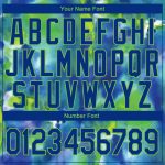 Custom Name and Number Sports Hoodie - 3D Abstract Stitched Tie Dye Royal-Neon Green Pullover Sweatshirt Personalized Stitched