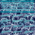 Custom Name Number Tie Dye Hoodie | Teal White 3D Batik Sports Pullover Sweatshirt for Hippie Style Personalized Stitched