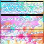 Custom Name Number Hoodie - Personalized 3D Rainbow Tie Dye Pullover Sweatshirt in White-Light Blue Personalized Stitched