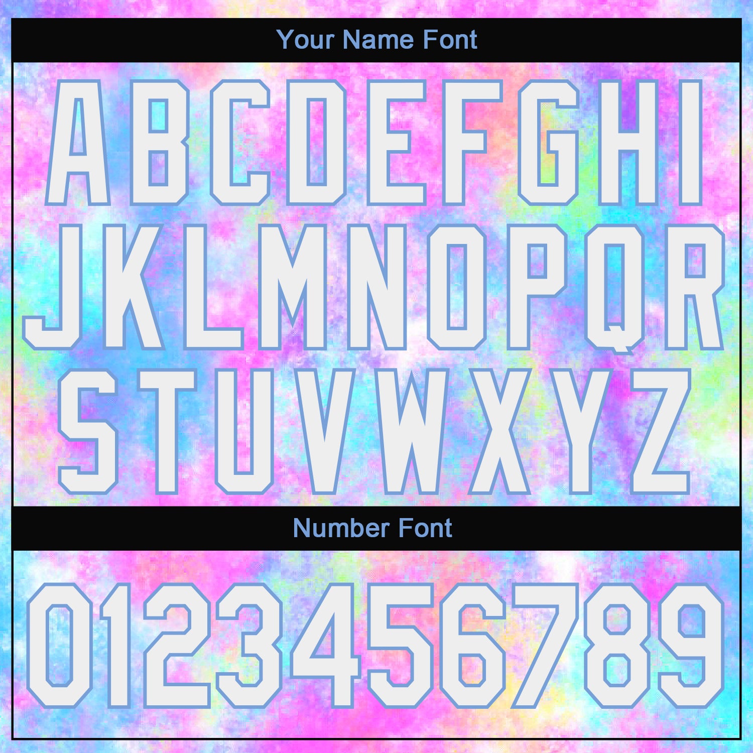 Personalized Stitched Tie Dye White-Light Blue 3D Watercolor Gradient Sports Pullover Sweatshirt Hoodie Team Custom Name and Number Custom Name & Number Tie Dye Hoodie - Personalized White-Light Blue 3D Sweatshirt Sports Pullover Personalized Stitched Tie - Image 4