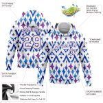 Custom Tie Dye Sweatshirt Hoodie with 3D Abstract Watercolor in White-Purple | Personalized Team Name and Number Personalized