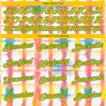 Custom Name Number Hoodie 3D Rainbow Watercolor Tie Dye Yellow Kelly Green Pullover Sports Sweatshirt Personalized Stitched
