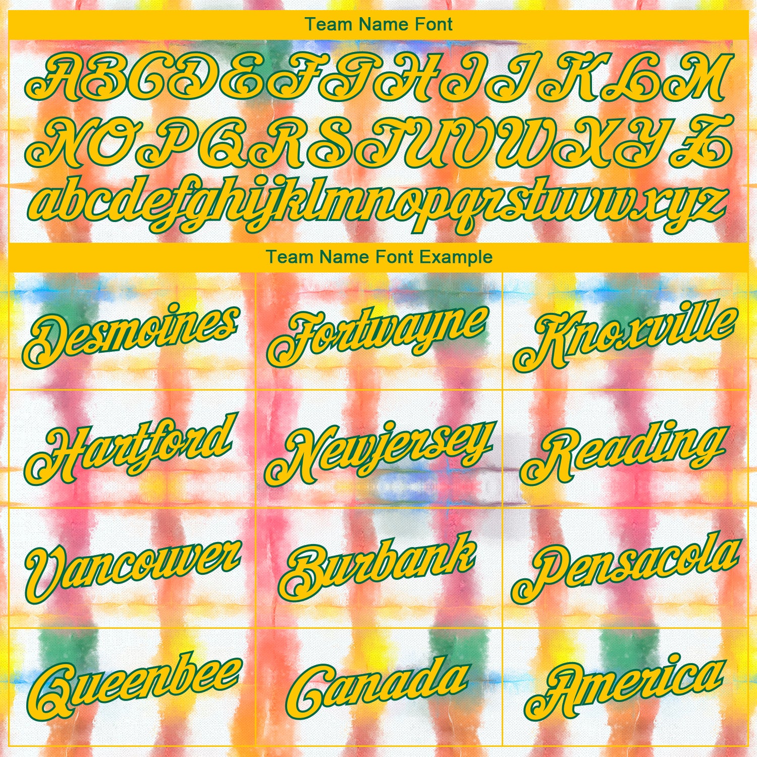 Personalized Stitched Tie Dye Yellow-Kelly Green 3D Rainbow Watercolor Sports Pullover Sweatshirt Hoodie Team Custom Name and Number Custom Name Number Hoodie 3D Rainbow Watercolor Tie Dye Yellow Kelly Green Pullover Sports Sweatshirt Personalized Stitched - Image 3