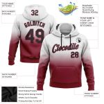 Personalized Custom Name Number Sports Hoodie Pullover Sweatshirt White Black Crimson Fade Fashion Personalized Stitched