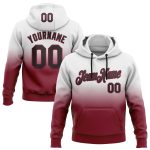 Personalized Custom Name Number Sports Hoodie Pullover Sweatshirt White Black Crimson Fade Fashion Personalized Stitched