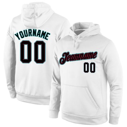 Personalized Sports Hoodie Black Crimson White Stitched Pullover Sweatshirt Personalized Stitched White Black-Crimson Sports