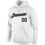 Custom Team Name Number Sports Hoodie Pullover Sweatshirt - Personalized Stitched White Black Gray Personalized Stitched