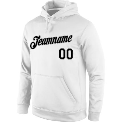 Custom Team Name Number Sports Hoodie Pullover Sweatshirt - Personalized Stitched White Black Gray Personalized Stitched