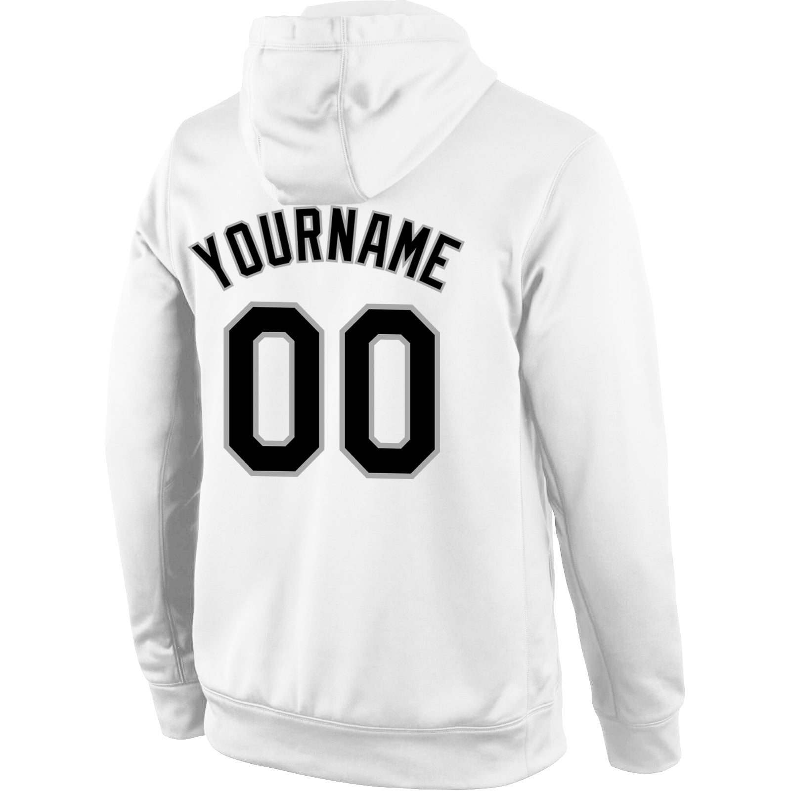 Personalized Stitched White Black-Gray Sports Pullover Sweatshirt Hoodie Team Custom Name and Number Custom Team Name Number Sports Hoodie Pullover Sweatshirt - Personalized Stitched White Black Gray Personalized Stitched - Image 3
