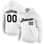 Custom Team Name Number Sports Hoodie Pullover Sweatshirt - Personalized Stitched White Black Gray Personalized Stitched