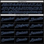 Custom Name & Number Stitched Sports Hoodie in White, Black, Light Blue Split - Personalized Sweatshirt Pullover Personalized