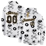 Custom Name Number 3D Skull Hoodie Sweatshirt - Personalized Stitched White Black Gold Fashion Sports Pullover Personalized