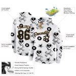 Custom Name Number 3D Skull Hoodie Sweatshirt - Personalized Stitched White Black Gold Fashion Sports Pullover Personalized