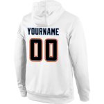 Custom Name Number Sports Hoodie Pullover Sweatshirt White Black Orange - Personalized Team Apparel Personalized Stitched