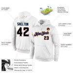 Custom Name Number Sports Hoodie Pullover Sweatshirt White Black Orange - Personalized Team Apparel Personalized Stitched