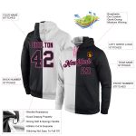 Custom Name & Number Sports Hoodie Pullover - White Black-Pink Split Stitched Fashion Sweatshirt Personalized Stitched White