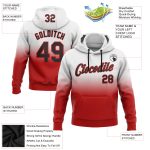 Custom Team Name Number Hoodie Sweatshirt Personalized Stitched Fashion Sports Pullover in White Black Red Fade Personalized