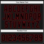 Custom Sports Hoodie with Personalized Name & Number, Black-Red Split Design, Stitched Pullover Sweatshirt for Team Wear