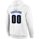 Custom Name Number Pullover Hoodie Sports Sweatshirt, Personalized Stitched White Black-Royal Team Apparel Personalized Stitched