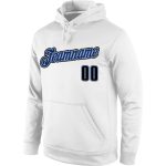 Custom Name Number Pullover Hoodie Sports Sweatshirt, Personalized Stitched White Black-Royal Team Apparel Personalized Stitched
