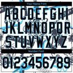Custom Name & Number Sports Hoodie with 3D Tiger & Hawaii Palm Tree Design - Stitched White & Black-Sky Blue Pullover Sweatshirt