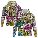 Custom Name Number Sports Hoodie Sweatshirt for Horse Camel Team - Personalized 3D Pattern Stitched Design in White Black Yellow