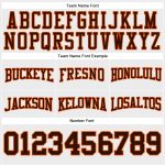 Custom Team Football Hoodie with Personalized Name & Number - Stitched White Brown-Orange Pullover Sweatshirt Personalized