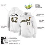 Custom Name and Number Hoodie Personalized Stitched White Camo-Black Sports Pullover Sweatshirt for Team Apparel Personalized