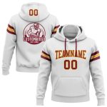 Custom Name Number Football Hoodie Sweatshirt Personalized Stitched White Crimson Gold Team Gear Personalized Stitched White