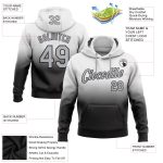 Custom Name Number Sports Hoodie Pullover Sweatshirt Personalized Stitched White Gray Black Fade Fashion Personalized Stitched