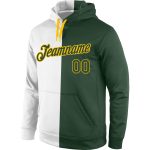 Custom Name Number Sports Hoodie Sweatshirt Personalized White Green Gold Stitched Pullover Fashion Team Apparel Personalized