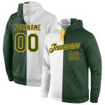 Custom Name Number Sports Hoodie Sweatshirt Personalized White Green Gold Stitched Pullover Fashion Team Apparel Personalized