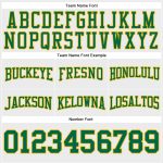 Custom Name Number Personalized Football Hoodie Sweatshirt Pullover White Kelly Green Gold Personalized Stitched White Kelly