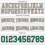 Custom Name and Number Football Hoodie Pullover Sweatshirt in White, Kelly Green, and Medium Pink for Team Spirit Personalized