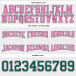 Custom Name Number Football Sweatshirt Hoodie in White Kelly Green-Pink - Personalized Stitched Pullover Personalized Stitched