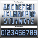 Custom Team Hoodie with Stitched Name & Number - Fashion Pullover Sweatshirt in White, Light Blue & Black Fade Personalized