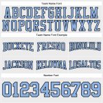 Custom Football Hoodie with Stitched Name & Number - Light Blue-Black Pullover Sweatshirt Personalized Stitched White Light