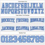 Custom Name and Number Football Hoodie Sweatshirt - Stitched White Light Blue-Royal Team Pullover Personalized Stitched White