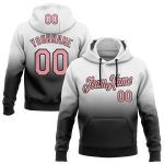 Custom Team Hoodie with Name & Number - Personalized Pullover Sweatshirt in Medium White with Pink-Black Fade Fashion Style