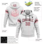 Custom Name Number Pink Black Football Pullover Hoodie Personalized Stitched Sweatshirt Medium White Personalized Stitched