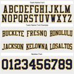 Custom Name Number Football Hoodie Sweatshirt - Personalized White Navy-Gold Stitched Pullover Apparel Personalized Stitched