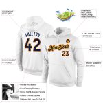 Custom Name Number Sports Hoodie Personalized Pullover Sweatshirt in White Navy Gold Personalized Stitched White Navy-Gold